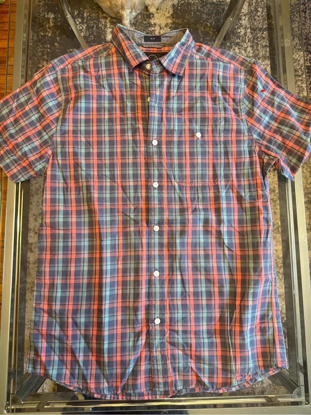 NWT Classic Plaid Short-Sleeve Shirt - Blue & Red